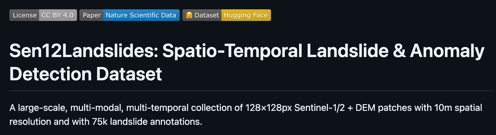 Sen12Landslides: A Spatio-Temporal Dataset for Satellite-Based Landslide and Anomaly Detection